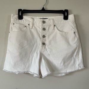 White JCrew high rise jean shorts size 27